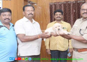 மோப்பநாய் பிரிவிற்கு புதிதாக வாங்கிய நாய்க்குட்டிக்கு பெயர் சூட்டிய மாவட்ட காவல் கண்காணிப்பாளர்.