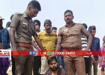 தற்கொலைக்கு முயன்றவரை கடலுக்குள் சென்று மீட்ட காவலர்கள்