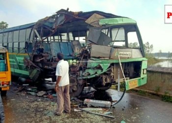 திருவள்ளூரில் பேருந்துகள் விபத்து