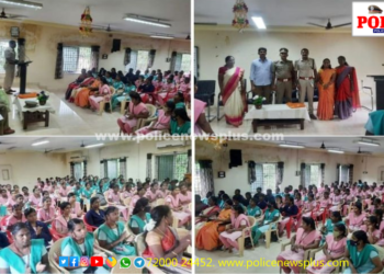 கல்லூரி மாணவிகளுக்கு பெண்கள் மற்றும் குழந்தைகள் பாதுகாப்பு குறித்து விழிப்புணர்வு