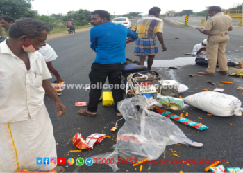 திண்டுக்கல் அருகே வாகன தணிக்கையின் போது விபத்து