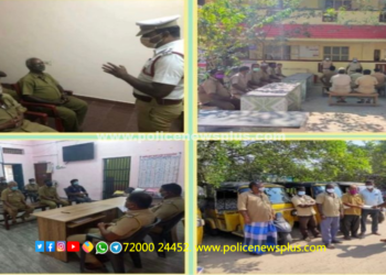 ஆட்டோ ஓட்டுநர்களுக்கு சாலை விதி மற்றும் கொரோனா பற்றி அறிவுரை