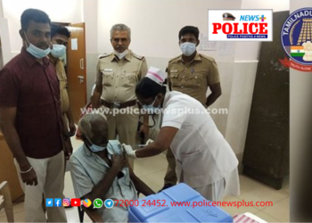 டி.ஜி.பி உதவியால் தடுப்பூசி பெற்ற முதியவர்