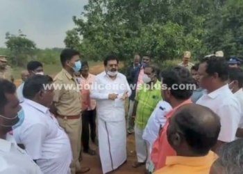 காவலர்களுக்கான சமுதாய நலக்கூடம் அமைக்க MLA, SP ஆய்வு