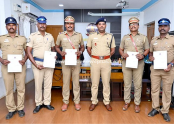 குற்ற வழக்கில் சிறப்பாக செயல்பட்ட காவல்துறையினர்க்கு பாராட்டு