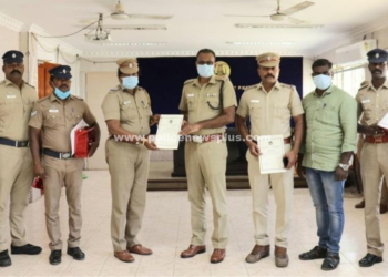 சிறப்பாக பணியாற்றிய காவல்துறையினருக்கு பாராட்டு