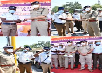 கோடை காலத்தில் போக்குவரத்து பிரிவில் பணிபுரியும் காவலர்களுக்கு மோர் வழங்கிய சென்னை பெருநகர காவல் ஆணையாளர்