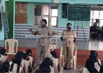 பள்ளி மாணவிகளுக்கு விழிப்புணர்வு ஏற்படுத்திய இராமநாதபுரம் மாவட்ட காவல்துறையினர்