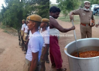 திண்டுக்கல் ஆயுதப்படை வளாகத்தில் எஸ்பியின் ஆய்வு