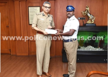 தலைமை காவலருக்கு பாராட்டு,  மற்றும் வெகுமதி