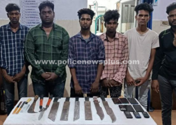 இரட்டை கொலை திட்டத்துடன், பதுங்கிய  7 பேர் கைது