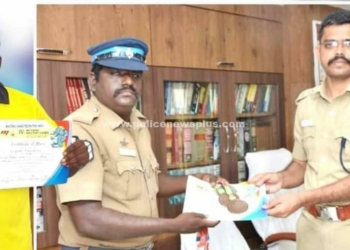 தேசிய அளவிலான போட்டியில்,பதக்கங்களை வென்ற  தலைமைக்காவலர்
