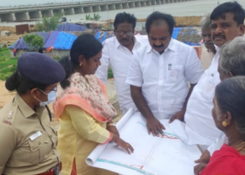 தடுப்பணை பணிகள், ஆய்வு எஸ்.பி!