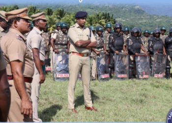 காவலர்களின், கலவர தடுப்பு ஒத்திகை!