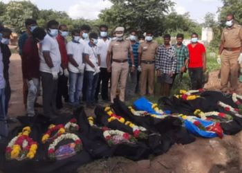 உரிமை கோரப்படாத 9 பேரின் உடல்கள், அடக்கம்  செய்த காவல்துறையினர்!