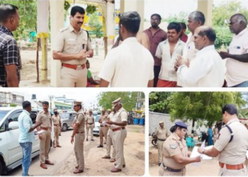 பாதுகாப்பு பணிகளை ஆய்வு செய்த, காவல் கண்காணிப்பாளர்!