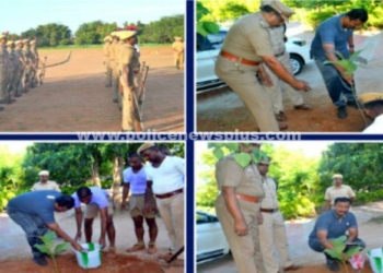 ஆயுதப்படை வளாகத்தில் மரக்கன்று, திண்டுக்கல் S.P