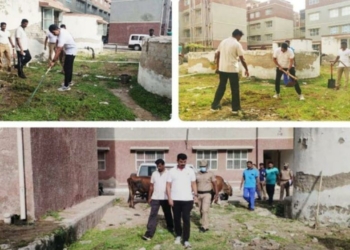 ஆயுதப்படை குடியிருப்பு பகுதிகளில் நடைபெற்ற, காவல்துறையினரின் தூய்மைப் பணி!