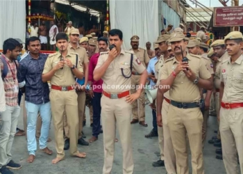 காவல் கண்காணிப்பாளர் தலைமையில் பலத்த பாதுகாப்பு