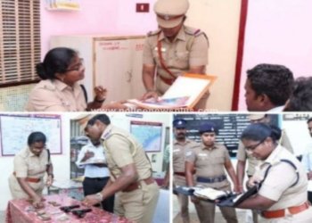 காவல் பதிவேடுகள், அரசு சொத்துக்களை ஆய்வு தஞ்சை S.P