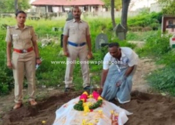 தெரியாதவரின் சடலம் நல்லடக்கம்  செய்த காவலர்கள்!