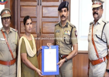 நேரில் அழைத்து  பெண் காவலரை பாராட்டிய D.G.P