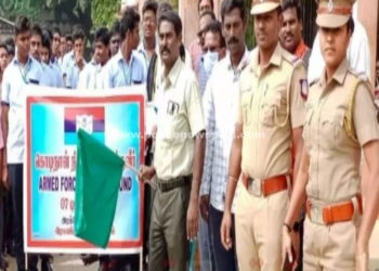 அரக்கோணத்தில் கொடி நாள் ஊர்வலம்