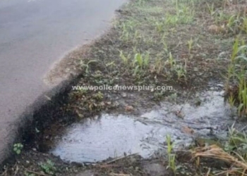 மேலக்கால் அருகே ரோட்டில் வீணாகும் குடிநீர்