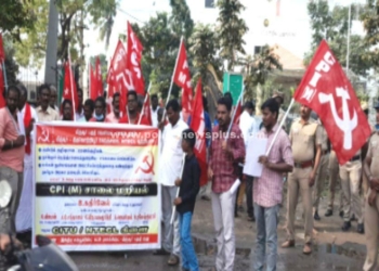 மீஞ்சூர் பகுதியில் சாலை மறியல் போரட்டம்