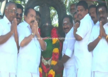 தமிழன்னை சிலைக்கு அமைச்சர் மரியாதை