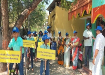 சோழவந்தான் பேரூராட்சியில் சைக்கிள் பேரணி