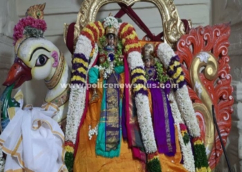 முருகன் தெய்வானை எழுந்தருளி வீதி உலா