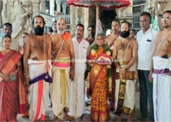 திருப்பதியில் இருந்து ஸ்ரீஏழுமலையான் அணிந்த பட்டு வருகை..