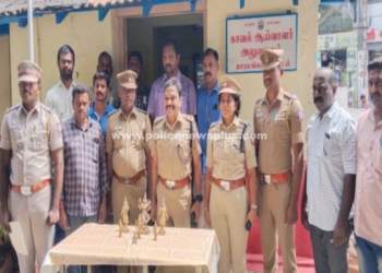 காணாமல் போன சிலைகள் 5 நாட்களில் மீட்பு S.P பாராட்டு