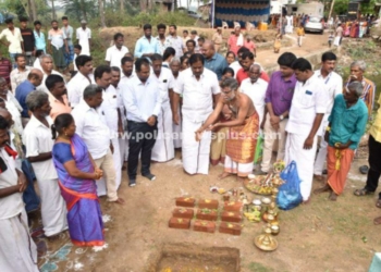 பாலம் அமைக்கும் பணி துவக்கம்