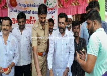 பொதுமக்கள் மற்றும் காவல்துறை இணைந்து நடத்திய நீர் மோர் பந்தல்