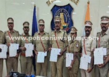 காவல் நிலையத்தில் சிறப்பாக பணியாற்றிய காவலர்களுக்கு பாராட்டு கடிதம்