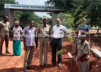 பள்ளியில் வனத்துறையின் சார்பில் பல வகையான மரக்கன்றுகள்