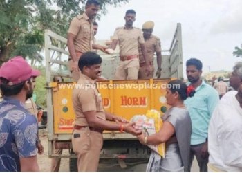 மீஞ்சூரில் இன மக்களுக்கு காவல்துறை சார்பில் உதவிகள்