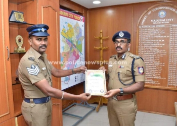 தலைமை காவலருக்கு காவல் ஆணையர் பாராட்டு