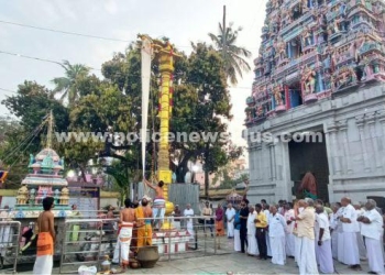மீஞ்சூர் கோவிலில் பங்குனி உத்திர கொடியேற்றம்