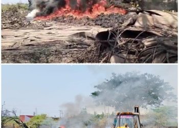 ரப்பர் தொழிற்சாலையில் பயங்கர தீ விபத்து