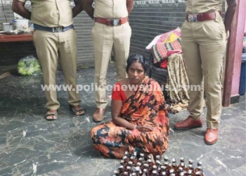 மது பாட்டில்கள் கடத்திய பெண் ஒருவர் கைது