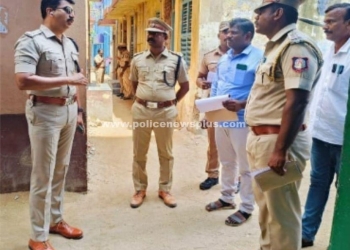 பதட்டமான வாக்குச்சாவடி மையங்களை S.P ஆய்வு