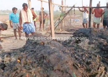 மீனவர்களின் வலைகள் வைக்கப்படும் இடத்தில் தீ விபத்து