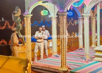 திருவிழா பாதுகாப்பு ஏற்பாடுகளை ஆய்வு செய்த S.P