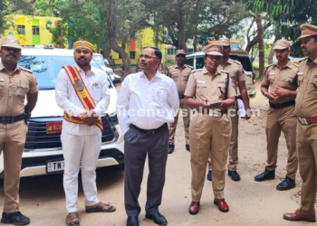 வாக்கு எண்ணும் மையத்தில் அதிகாரிகள் ஆய்வு