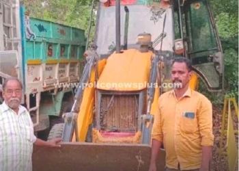 வருவாய் துரையினர் ஜே சிபி பறிமுதல்