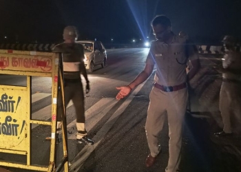 தேசிய நெடுஞ்சாலையில் ஆய்வு செய்த  S.P