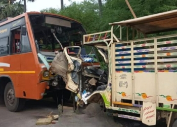 பேருந்து மினிவேன் மோதி இளைஞர் உயிரிழப்பு